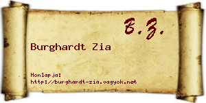 Burghardt Zia névjegykártya